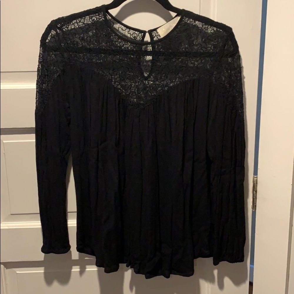 Black Blouse with mesh design top